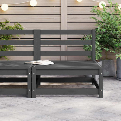 vidaXL Garten-Mittelsofa Grau Massivholz Kiefer