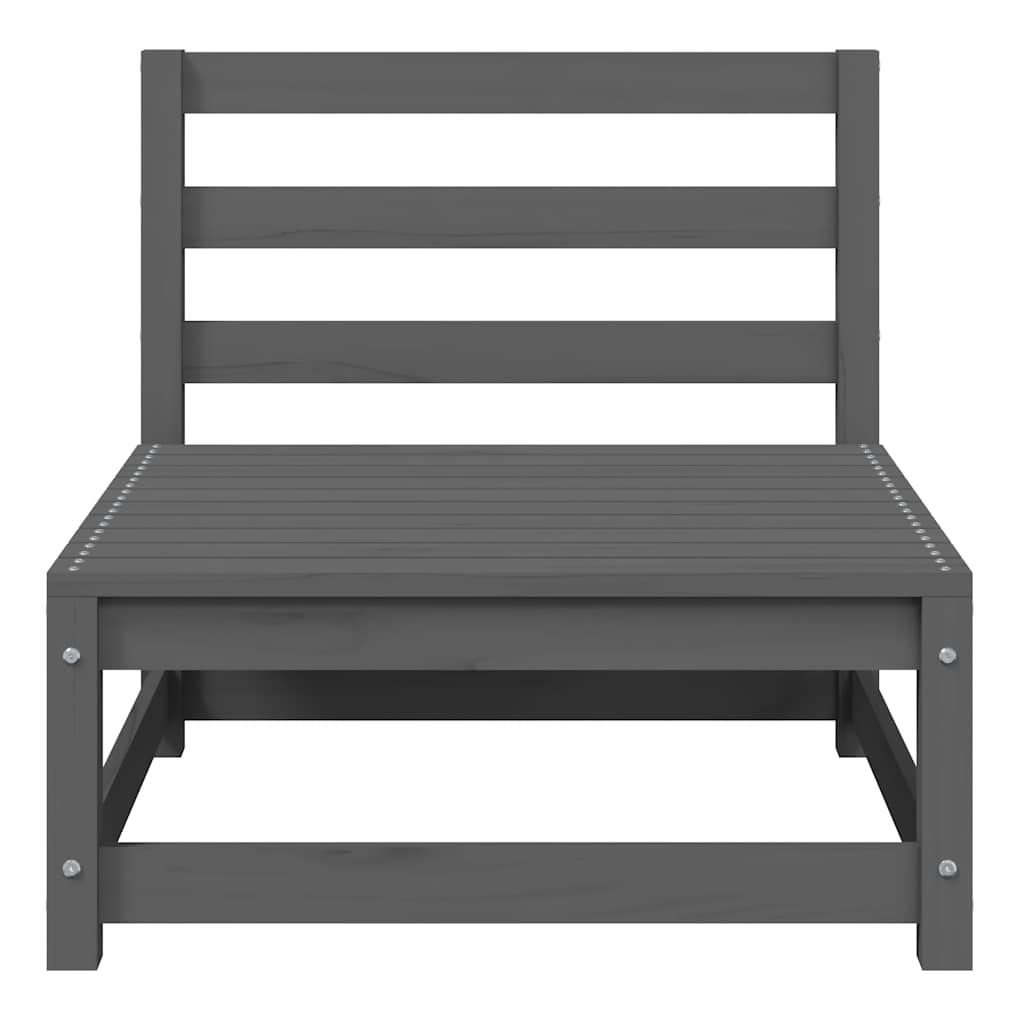 vidaXL Garten-Mittelsofa Grau Massivholz Kiefer