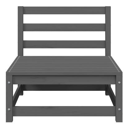 vidaXL Garten-Mittelsofa Grau Massivholz Kiefer