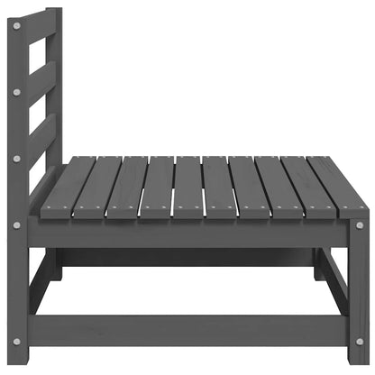 vidaXL Garten-Mittelsofa Grau Massivholz Kiefer