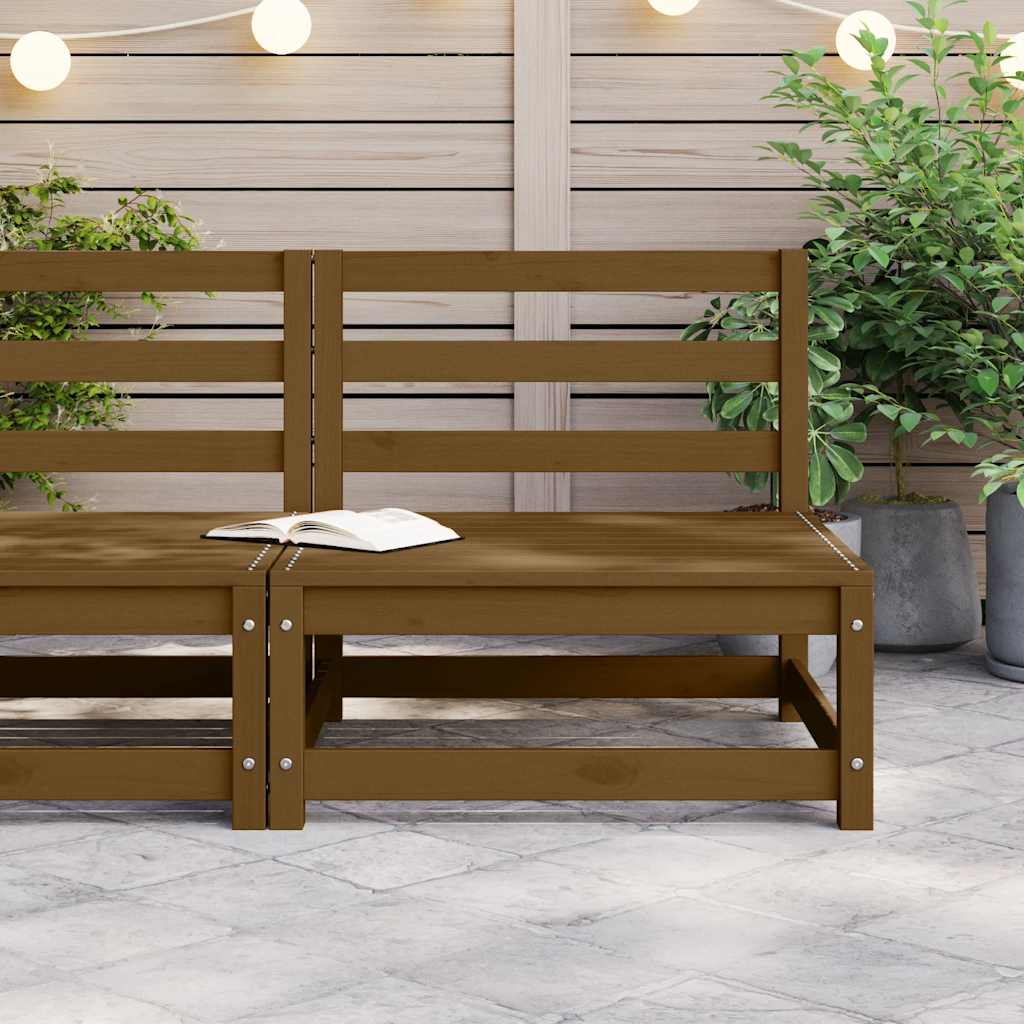 vidaXL Canapé d'angle de jardin marron miel en pin massif