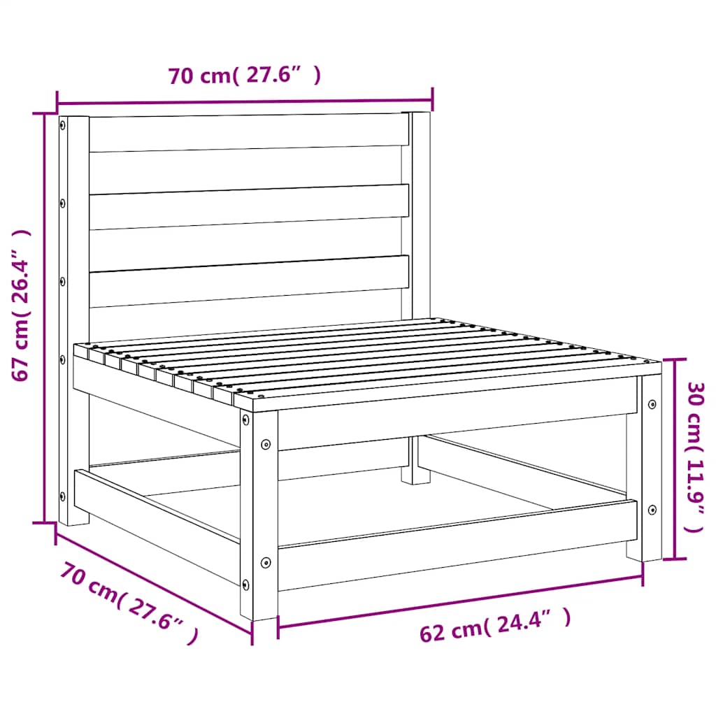 vidaXL Canapé d'angle de jardin marron miel en pin massif