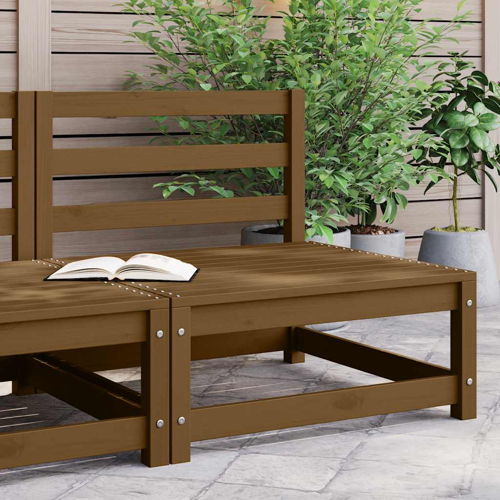 vidaXL Canapé d'angle de jardin marron miel en pin massif