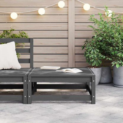 vidaXL Tabouret de jardin 70x70x30 cm Gris Bois de pin massif
