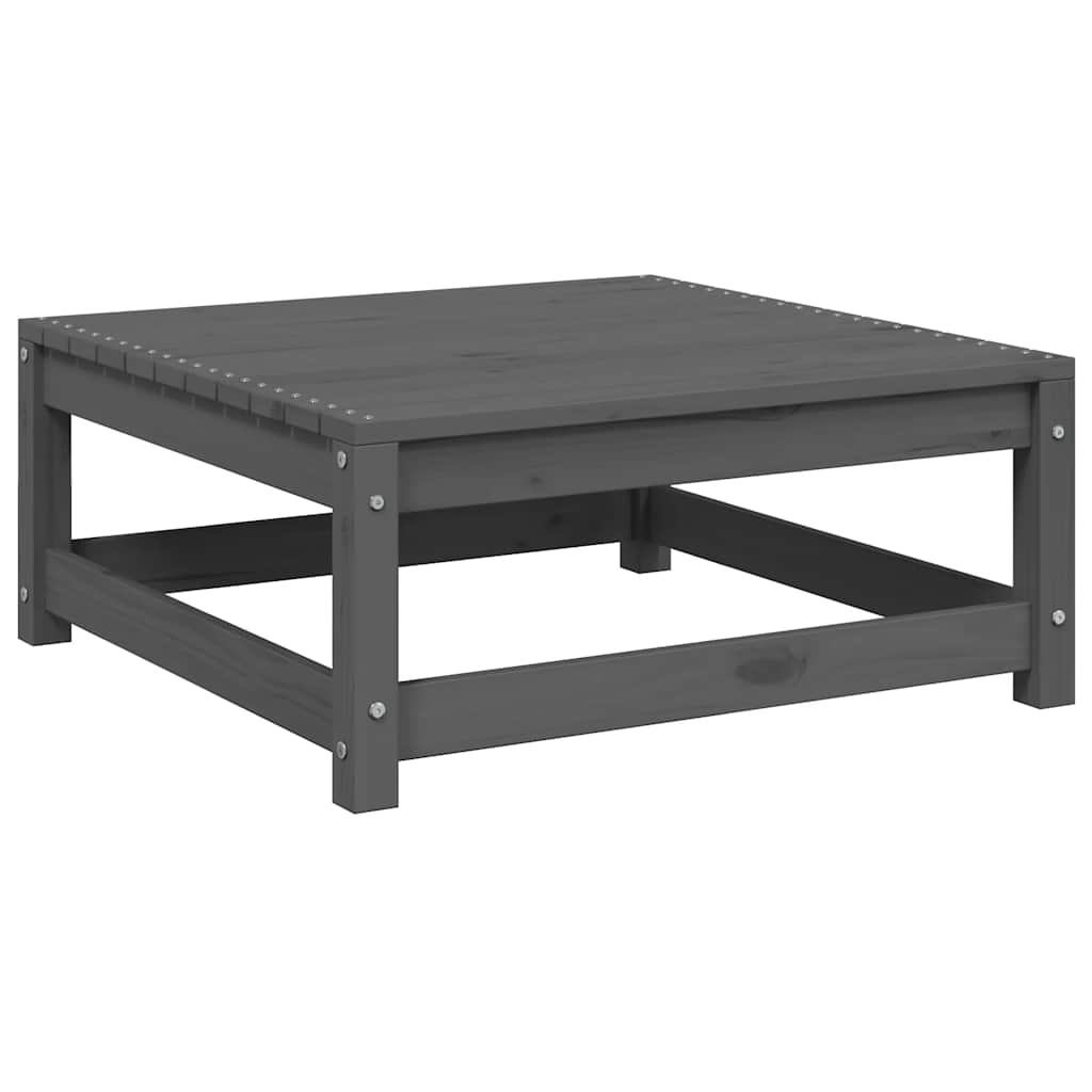 vidaXL Tabouret de jardin 70x70x30 cm Gris Bois de pin massif