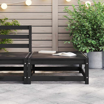 vidaXL Gartenhocker 70x70x30 cm Schwarz Massivholz Kiefer