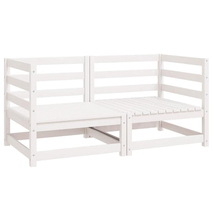 vidaXL Garten-Ecksofas 2 Stk. Weiß Kiefer Massivholz