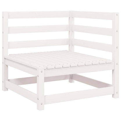 vidaXL Garten-Ecksofas 2 Stk. Weiß Kiefer Massivholz