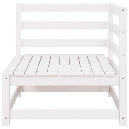 vidaXL Garten-Ecksofas 2 Stk. Weiß Kiefer Massivholz