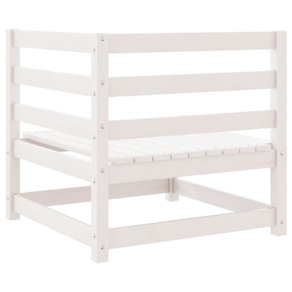 vidaXL Garten-Ecksofas 2 Stk. Weiß Kiefer Massivholz
