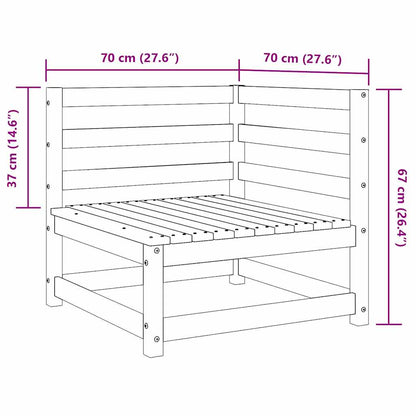 vidaXL Garten-Ecksofas 2 Stk. Weiß Kiefer Massivholz