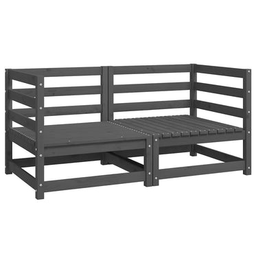 vidaXL Canapés d'angle de jardin 2 pcs Gris Bois de pin massif