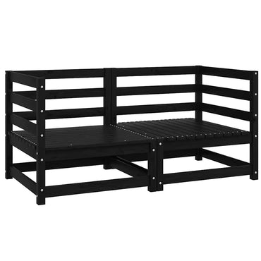 vidaXL Garten-Ecksofas 2 Stk. Schwarz Kiefer Massivholz