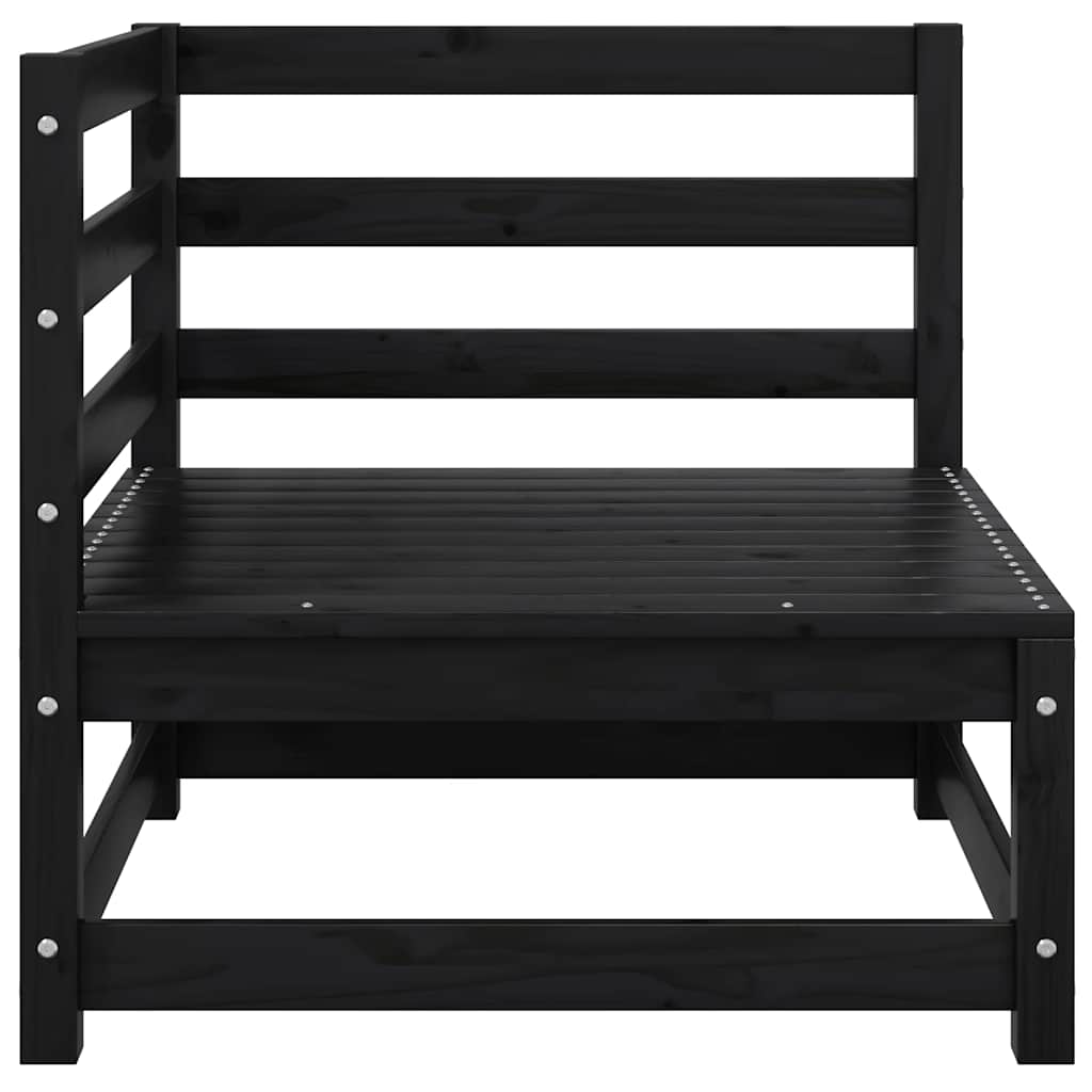 vidaXL Garten-Ecksofas 2 Stk. Schwarz Kiefer Massivholz