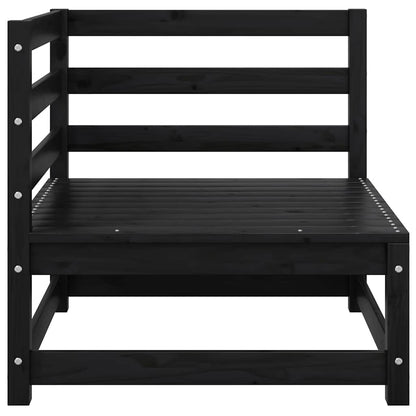 vidaXL Garten-Ecksofas 2 Stk. Schwarz Kiefer Massivholz