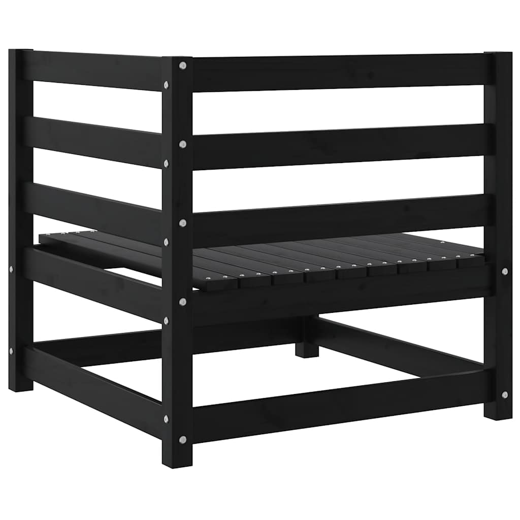 vidaXL Garten-Ecksofas 2 Stk. Schwarz Kiefer Massivholz