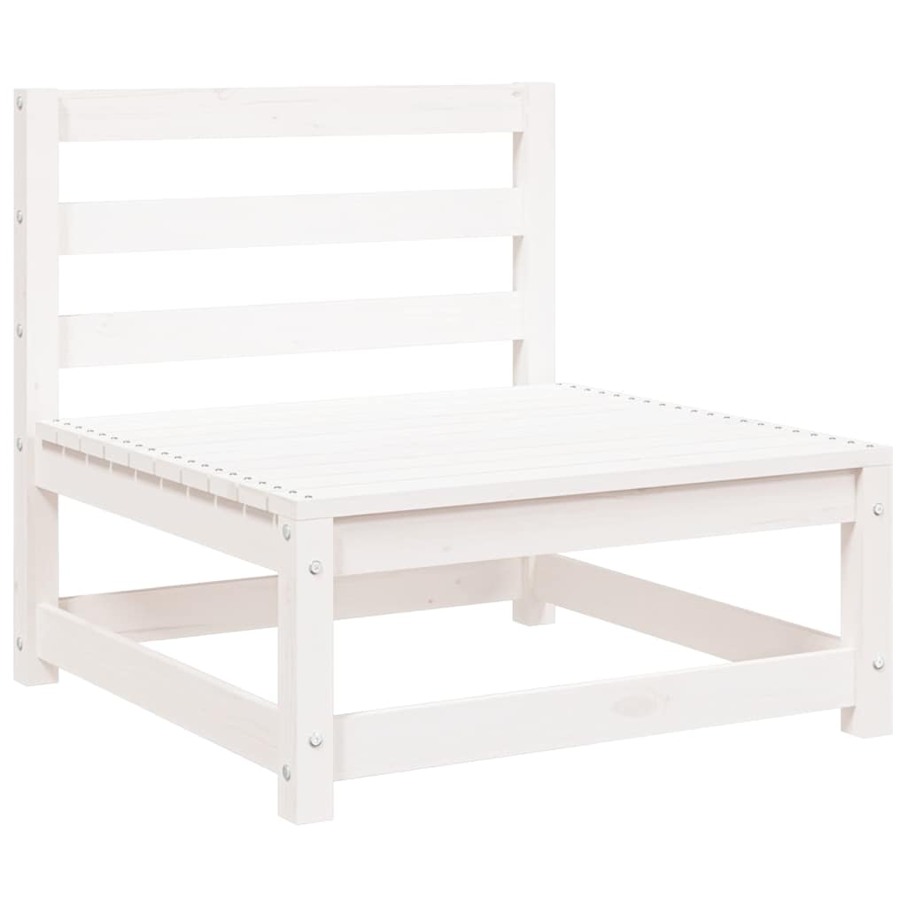 vidaXL Garten-Mittelsofas 2 Stk. Weiß Kiefer Massivholz