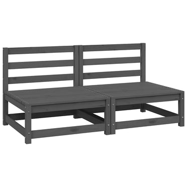 vidaXL Canapés centraux de jardin 2 pcs Gris Bois de pin massif