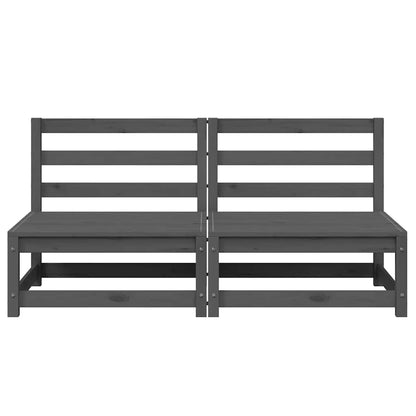 vidaXL Canapés centraux de jardin 2 pcs Gris Bois de pin massif