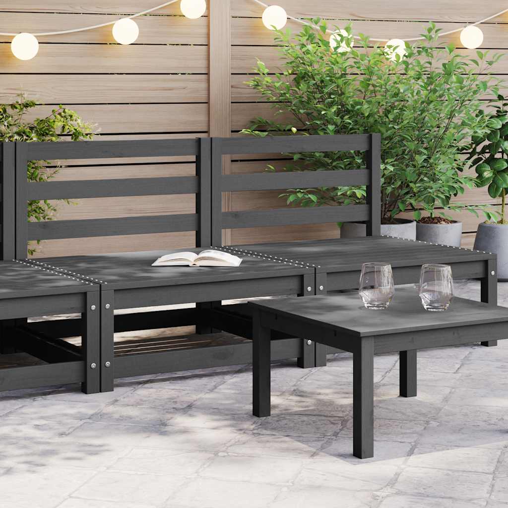 vidaXL Canapés centraux de jardin 2 pcs Gris Bois de pin massif