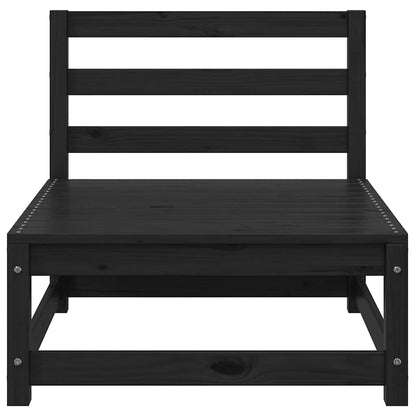 vidaXL Garten-Mittelsofas 2 Stk. Schwarz Kiefer Massivholz