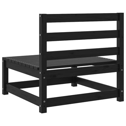 vidaXL Garten-Mittelsofas 2 Stk. Schwarz Kiefer Massivholz