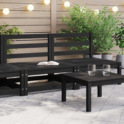 vidaXL Garten-Mittelsofas 2 Stk. Schwarz Kiefer Massivholz