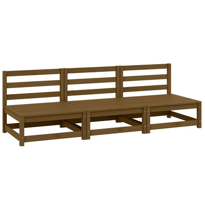 vidaXL Canapés centraux de jardin 3 pcs Marron miel Bois de pin massif