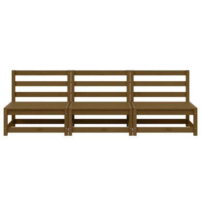 vidaXL Canapés centraux de jardin 3 pcs Marron miel Bois de pin massif