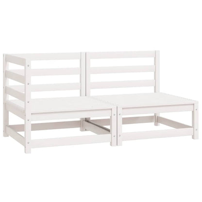 vidaXL 2-tlg. Garten-Lounge-Set Weiß Kiefer Massivholz