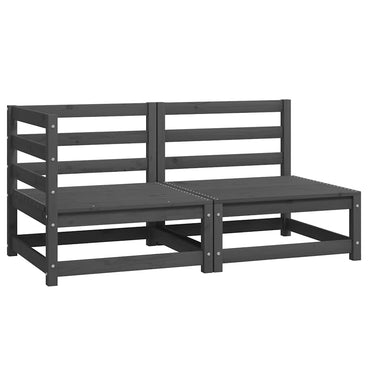 vidaXL Salon de jardin 2 pcs Gris Bois de pin massif