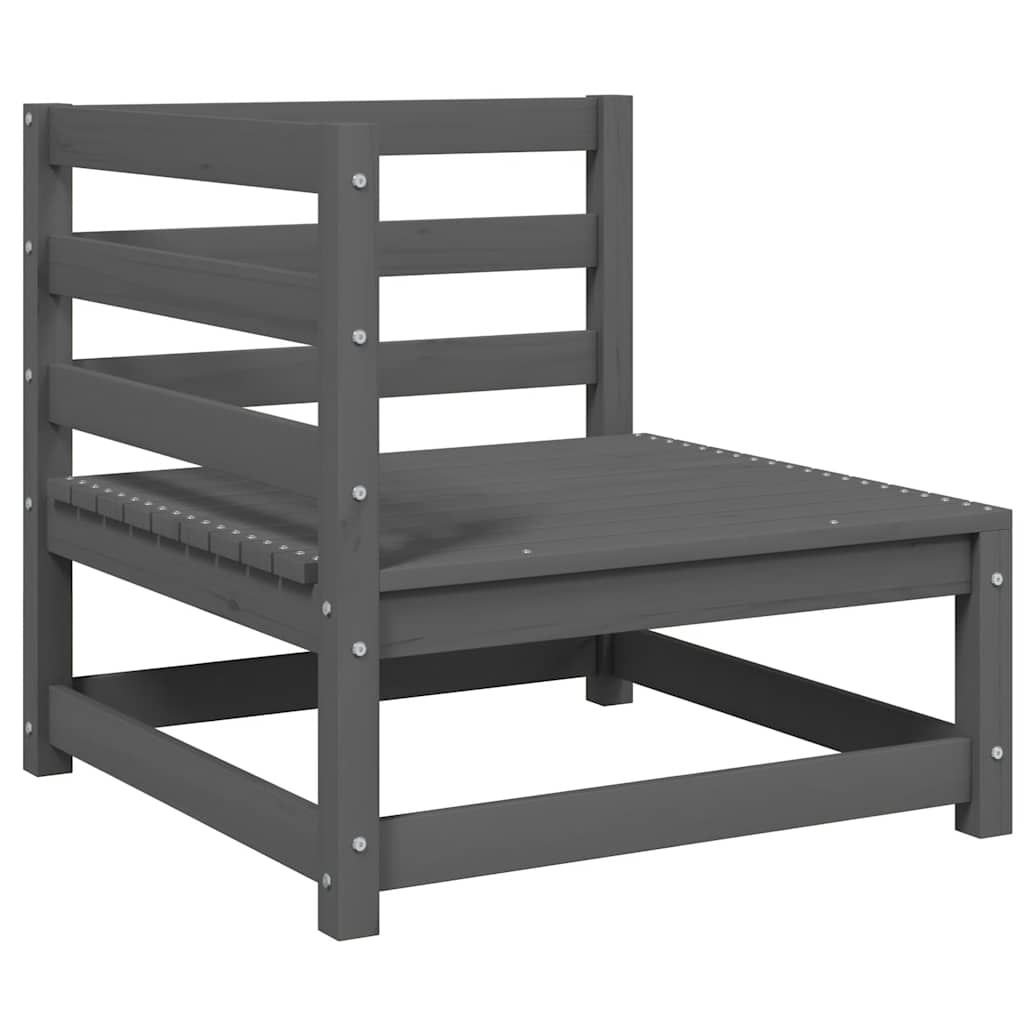 vidaXL Salon de jardin 2 pcs Gris Bois de pin massif