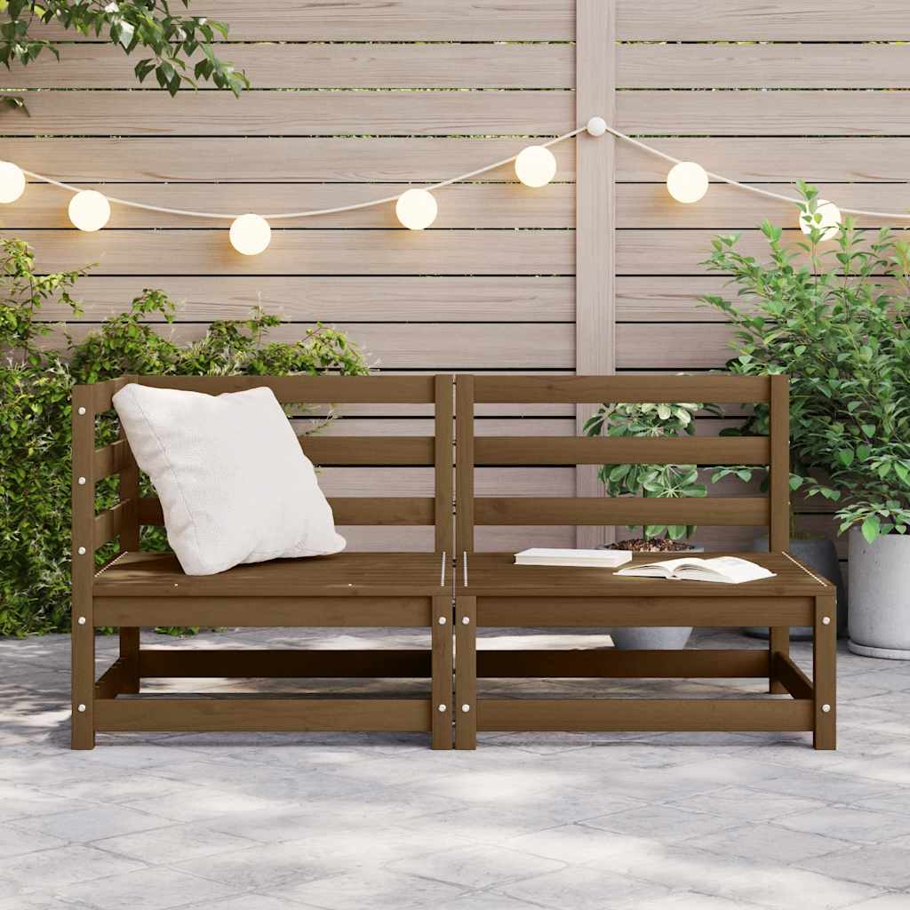 vidaXL Salon de jardin 2 pcs marron miel, bois de pin massif