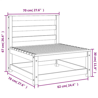 vidaXL Salon de jardin 2 pcs marron miel, bois de pin massif