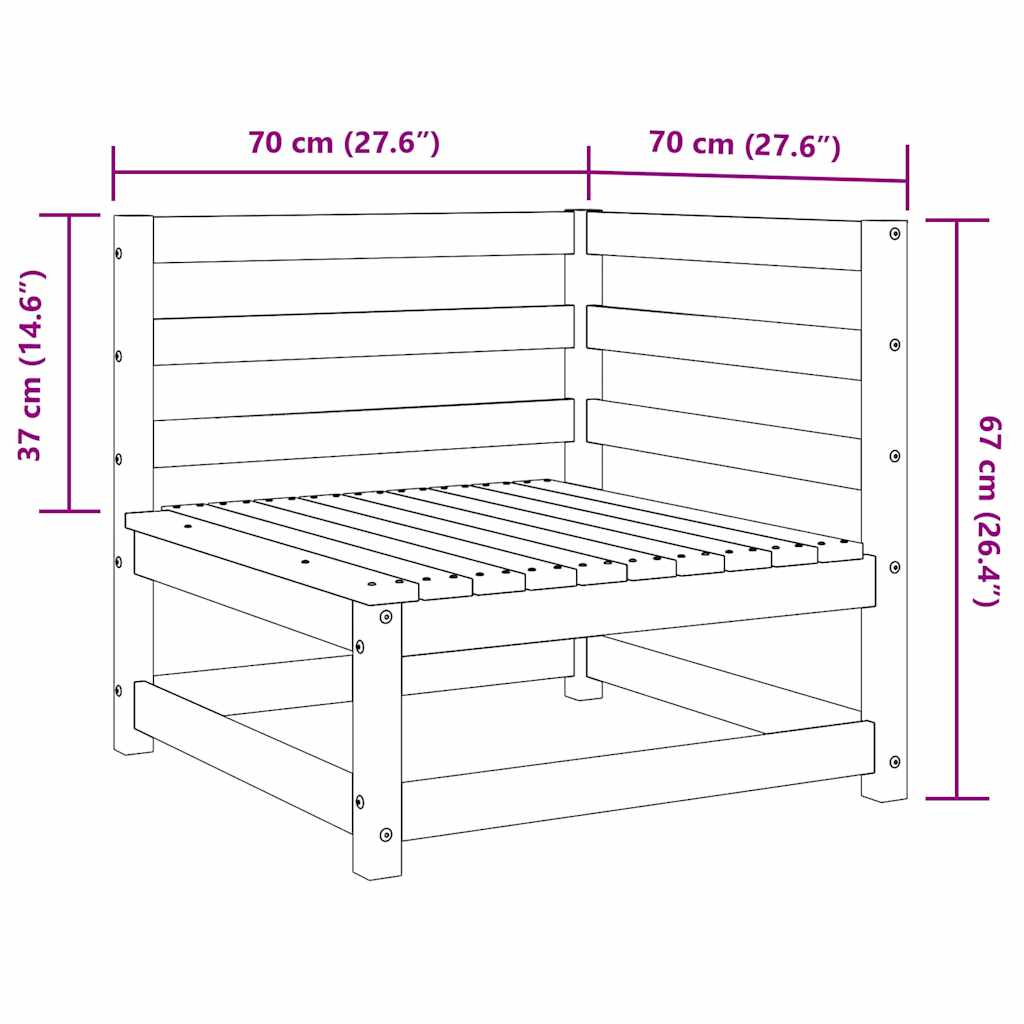 vidaXL Salon de jardin 2 pcs marron miel, bois de pin massif