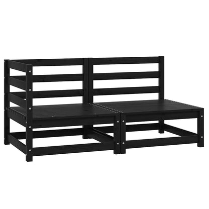 vidaXL Ensemble de jardin 2 pcs Noir Bois de pin massif