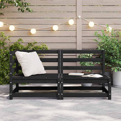 vidaXL Ensemble de jardin 2 pcs Noir Bois de pin massif
