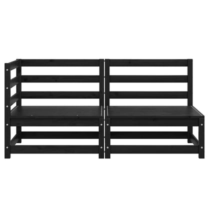 vidaXL Ensemble de jardin 2 pcs Noir Bois de pin massif