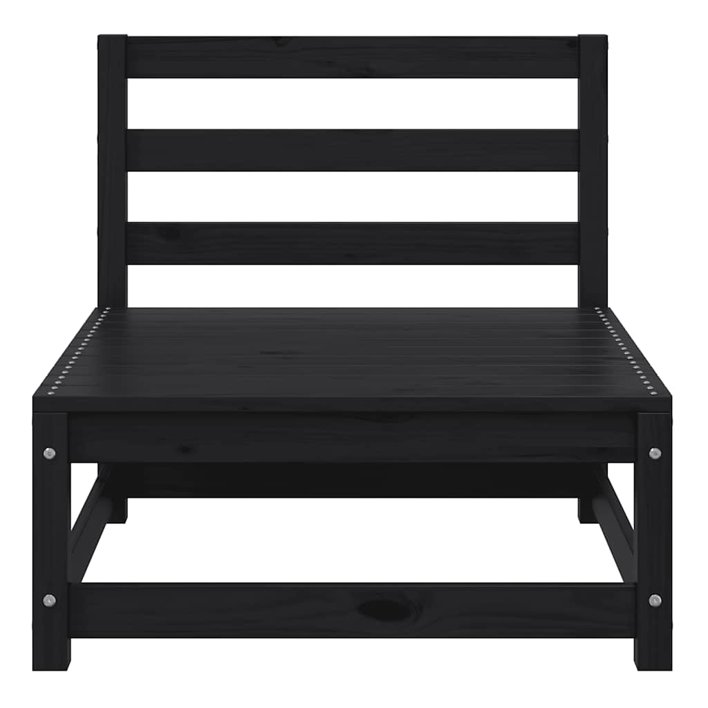 vidaXL Ensemble de jardin 2 pcs Noir Bois de pin massif