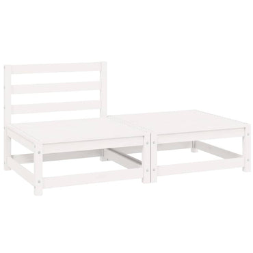 vidaXL 2-tlg. Garten-Lounge-Set Weiß Kiefer Massivholz