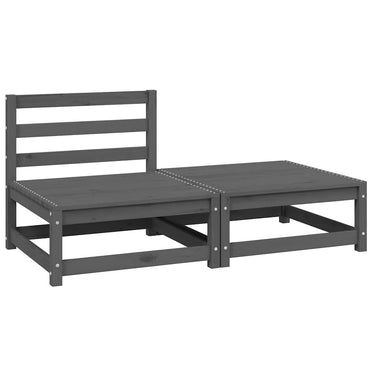 vidaXL Salon de jardin 2 pcs Gris Bois de pin massif