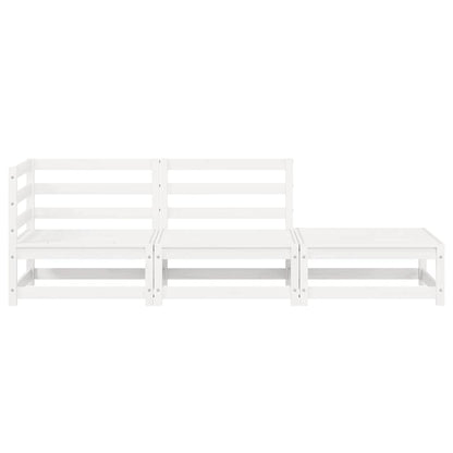 vidaXL 3-tlg. Garten-Lounge-Set Weiß Kiefer Massivholz