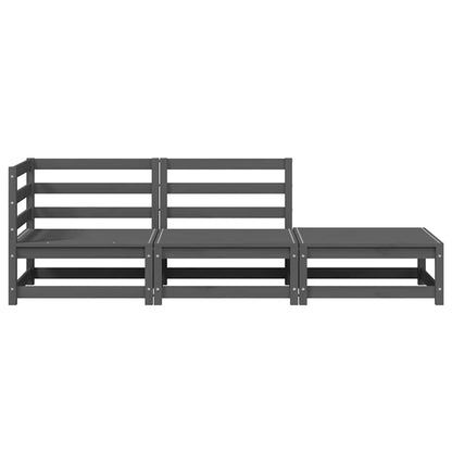 vidaXL Ensemble de jardin 3 pièces Gris Pin massif