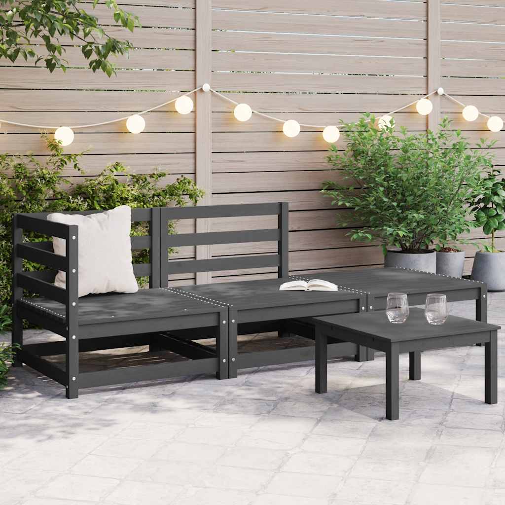 vidaXL Ensemble de jardin 3 pièces Gris Pin massif