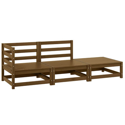 vidaXL Salon de jardin 3 pcs Marron miel Bois de pin massif