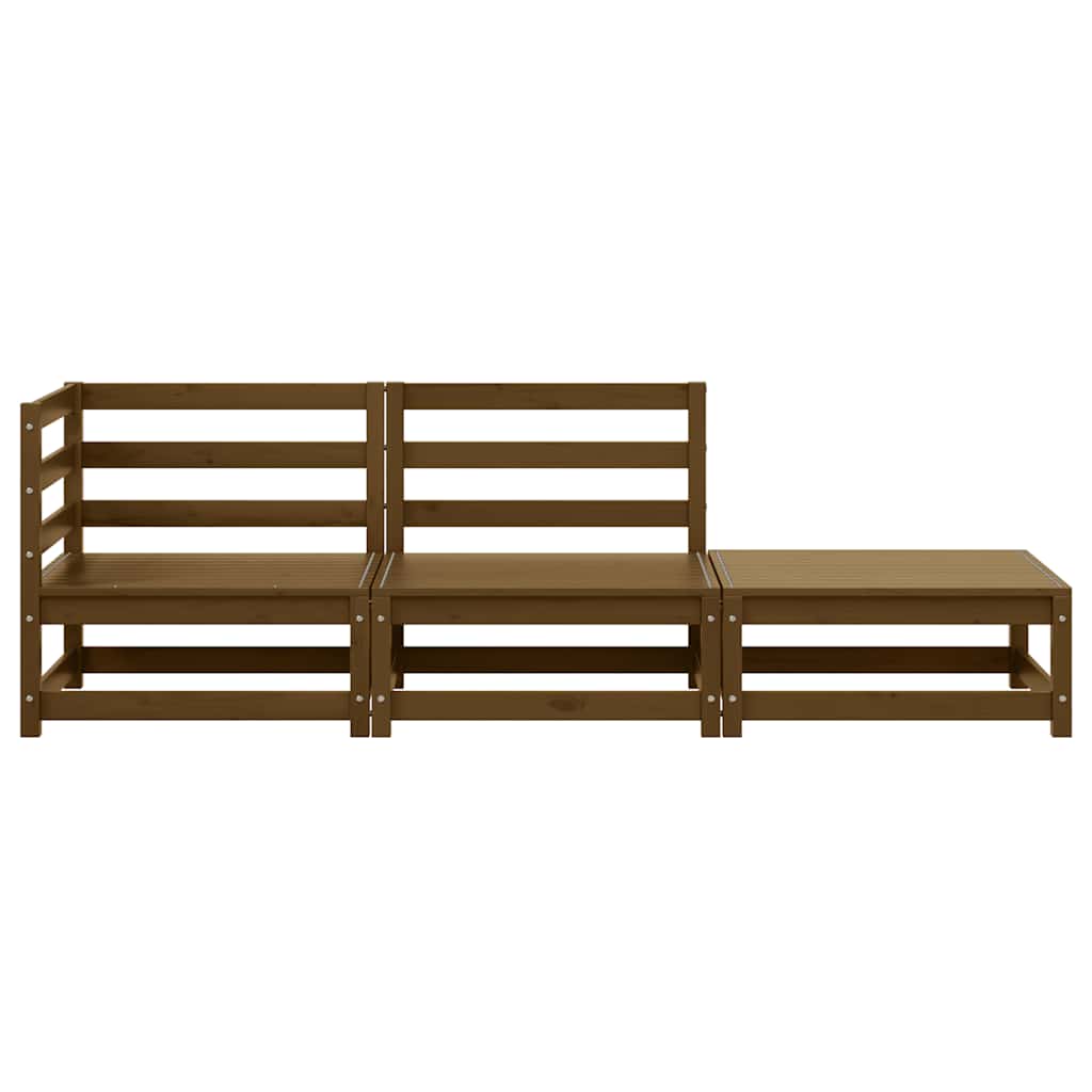 vidaXL Salon de jardin 3 pcs Marron miel Bois de pin massif