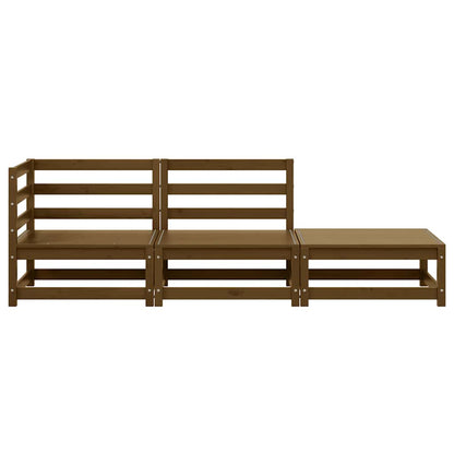 vidaXL Salon de jardin 3 pcs Marron miel Bois de pin massif