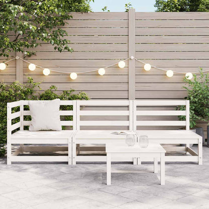 vidaXL Salon de jardin 3 pièces Blanc Bois de pin massif