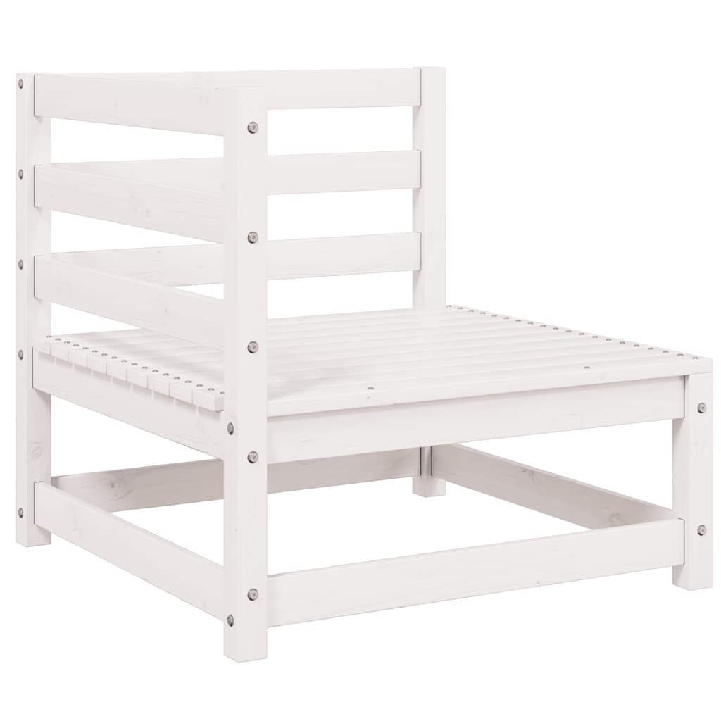 vidaXL Salon de jardin 3 pièces Blanc Bois de pin massif