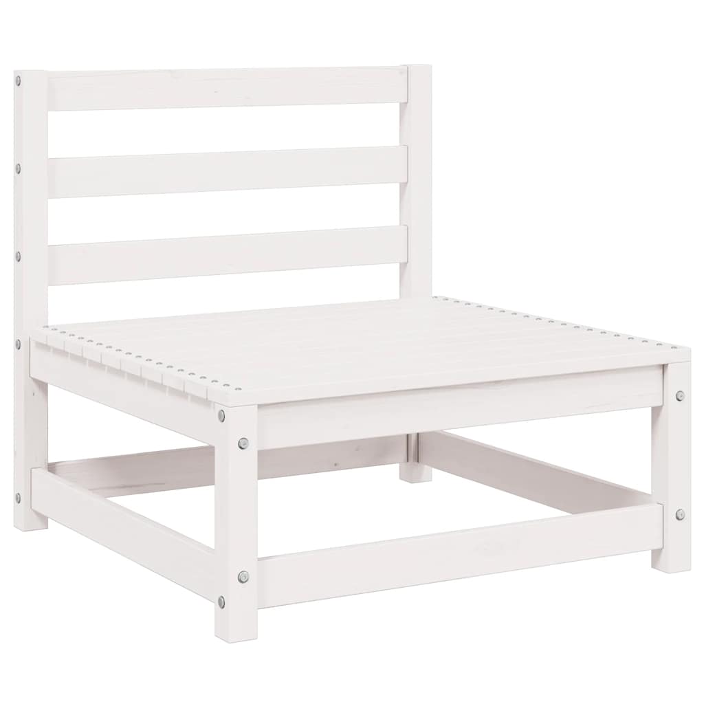 vidaXL Salon de jardin 3 pièces Blanc Bois de pin massif